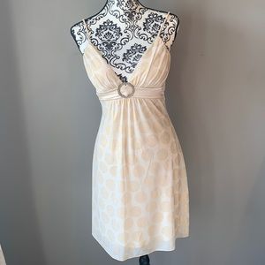Taboo Cream and Gold Polka Dot spaghetti Strap Dress - Size M